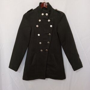 Anthropologie Villaret Military Style Brown  Wool Jacket  Steampunk Vamp Sz S